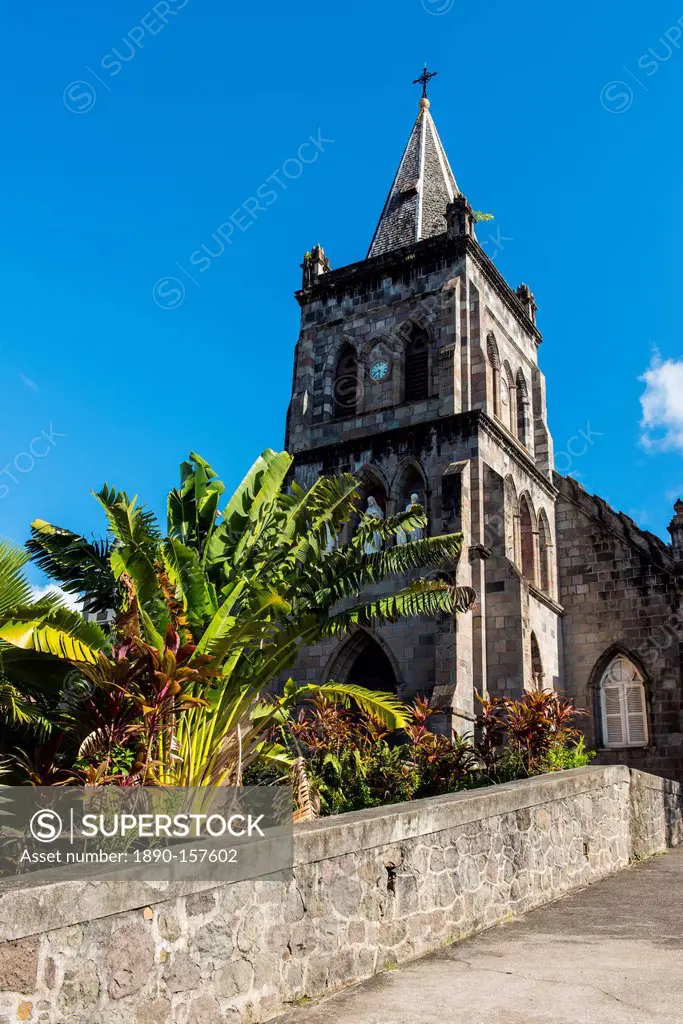 Anglican church in Roseau capital of Dominica, West Indies, Caribbean, Central America