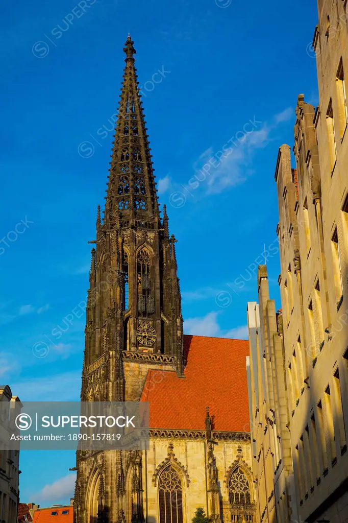 St. Lambert's Church on Prinzipalmarkt, Munster, North Rhine-Westphalia, Germany, Europe