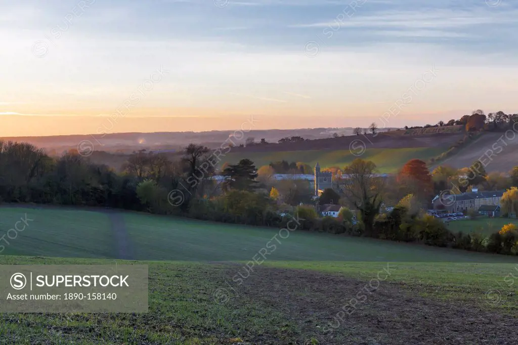Wooburn Town at dusk, Wooburn Green, High Wycombe, Buckinghamshire, England, United Kingdom, Europe