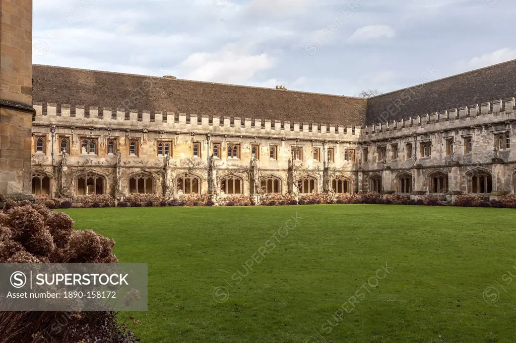 Magdalen College Cloister, Oxford, Oxfordshire, England, United Kingdom, Europe