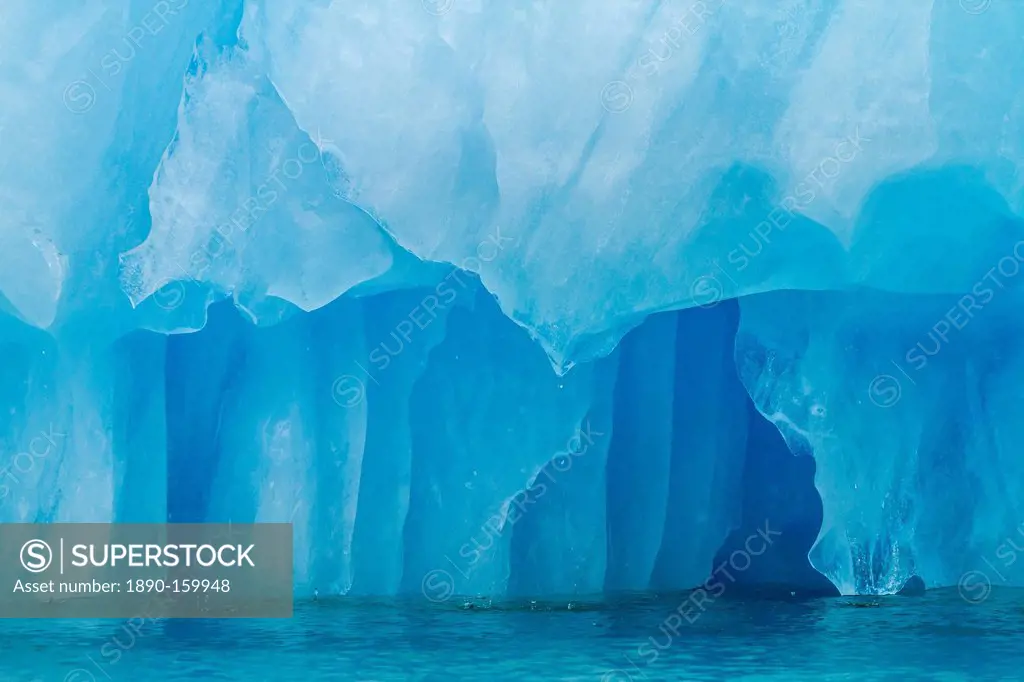 Glacial ice calved from the LeConte Glacier, Outside Petersburg, Southeast Alaska, United States of America, North America