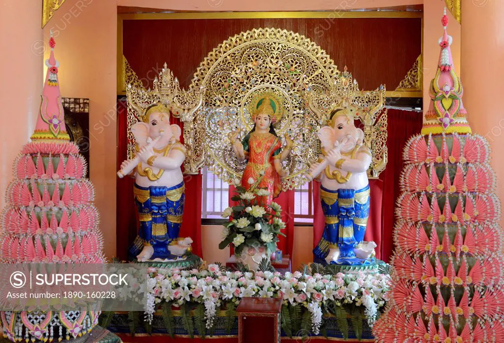 Lakshmi shrine, Wat Doi Wao, Mae Sai, Thailand, Southeast Asia, Asia