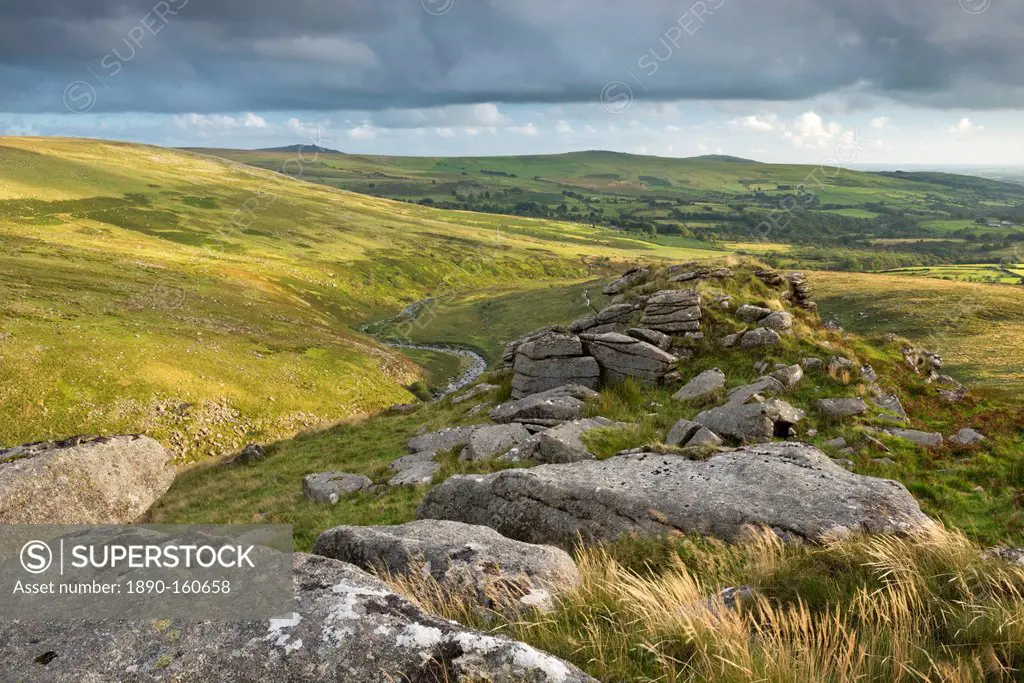 Tavy Cleave viewed from Ger Tor, Dartmoor National Park, Devon, England, United Kingdom, Europe