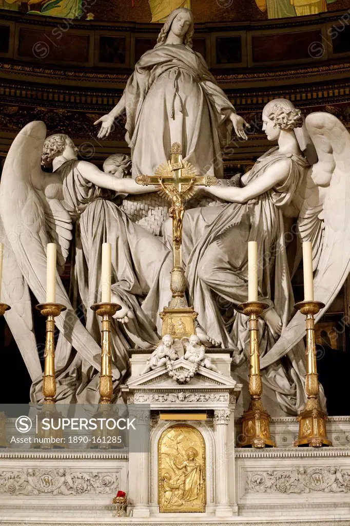 Sainte-Marie Madeleine's rapture by Charles Marochetti, Maitre-Autel, Eglise de la Madeleine, Paris, France, Europe