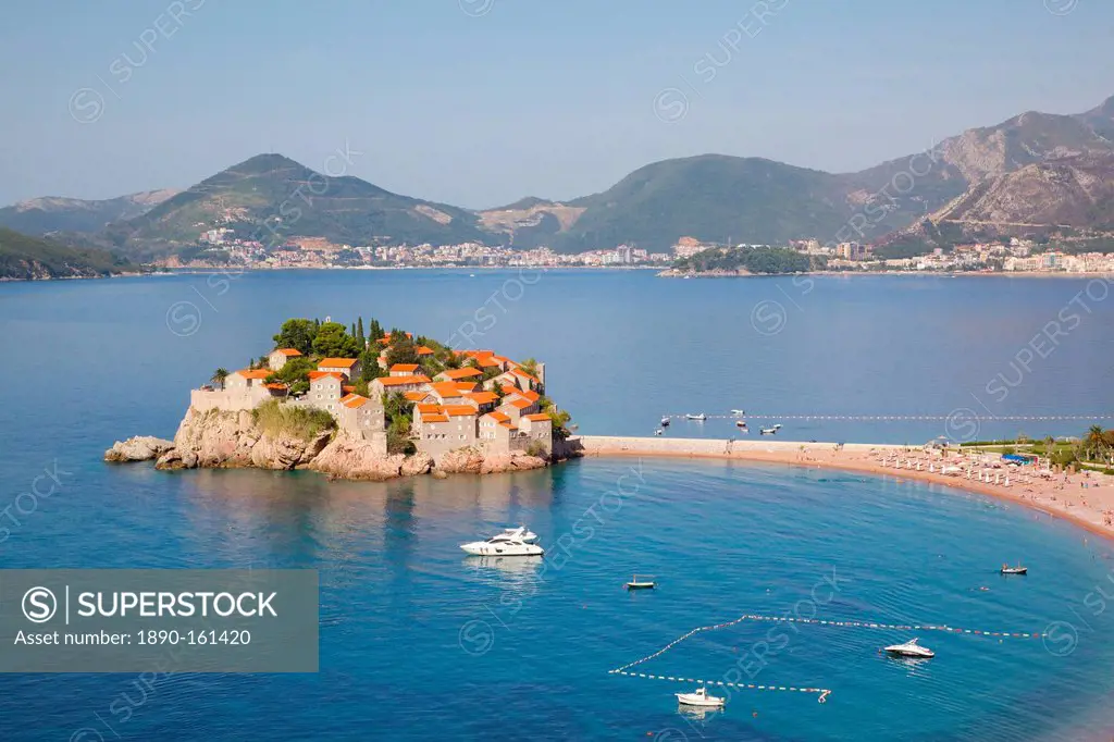 Sveti Stefan, Budva Bay, Budva Riviera, Montenegro, Europe