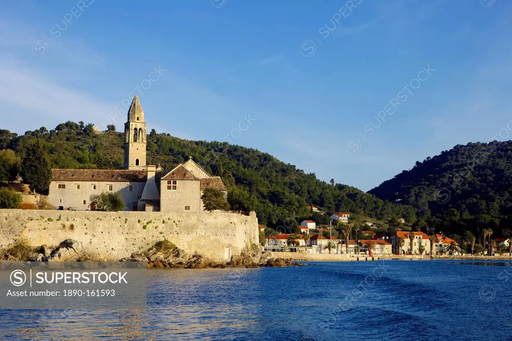 St. Mary's Church and Franciscan Monastery on the island of Lopud, South Dalmatia, Croatia, Europe