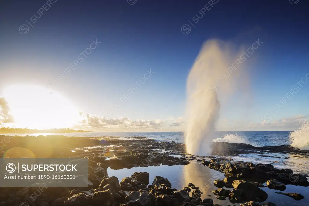 Poipu, blow hole, Kauai Island, Hawaii, United States of America, North America