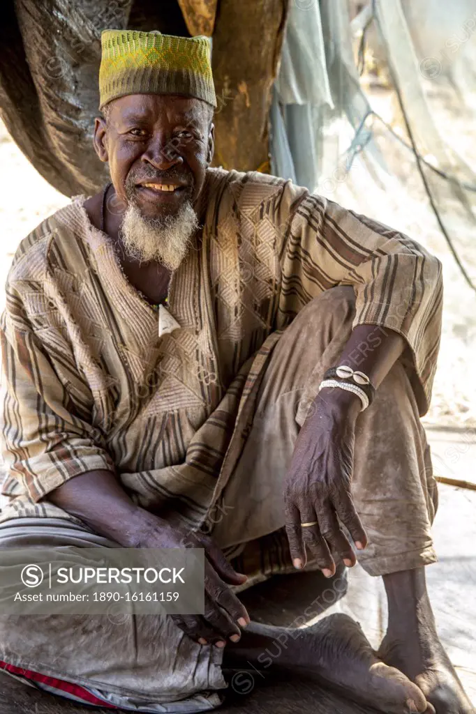 Batammariba man in a Koutammakou village in North Togo, West Africa, Africa
