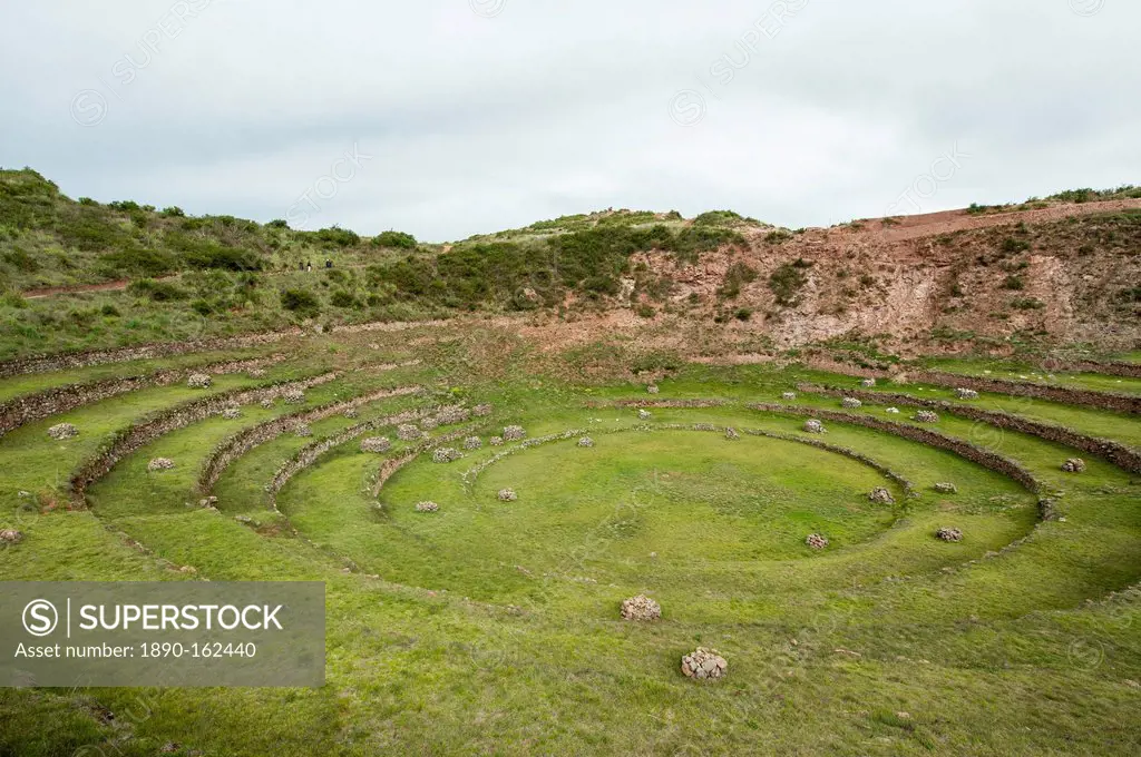 Moray Incan agricultural laboratory ruins near Maras, Sacred Valley, Peru, South America
