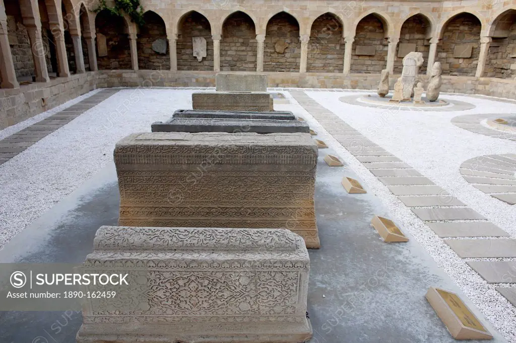 Arcades and religious burial place in Baku's old city, UNESCO World Heritage Site, Baku, Azerbaijan, Central Asia, Asia