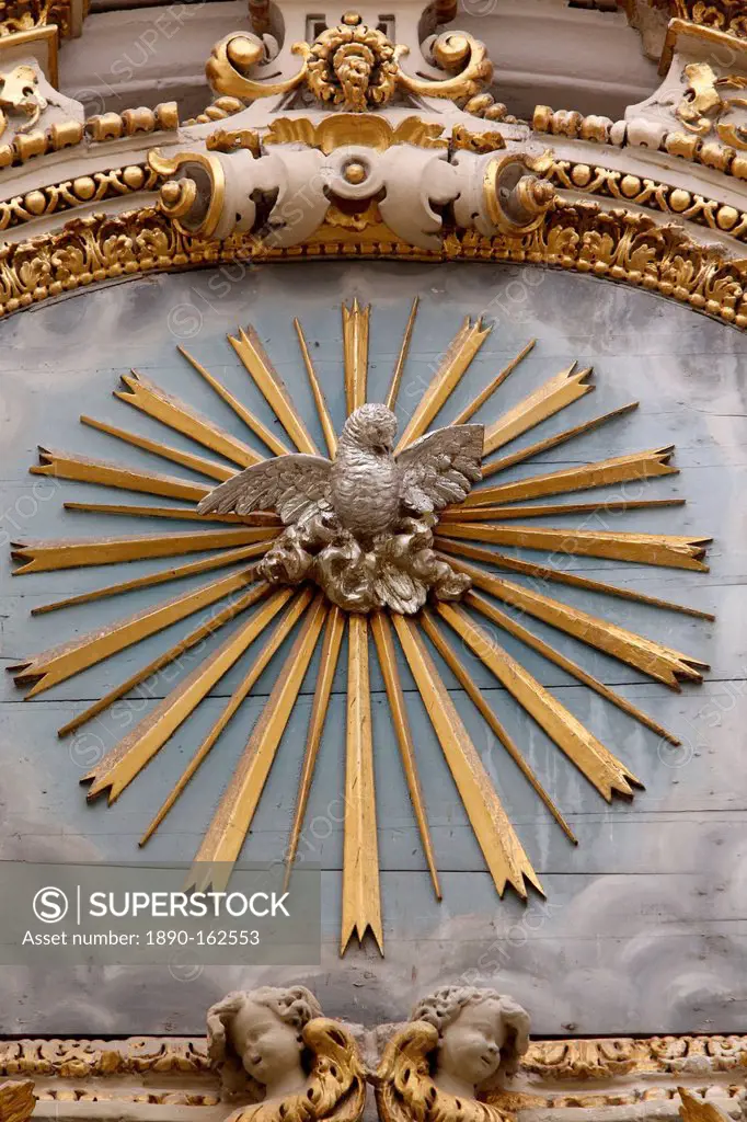 Sculpture of the Phoenix, symbol of Resurrection in Sant'Irene church, Lecce, Apulia, Italy, Europe