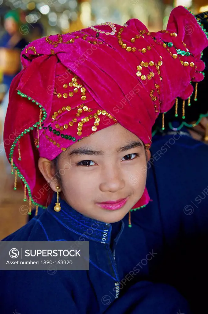 Young woman of the Pa-O ethnic group, Inle Lake, Shan State, Myanmar (Burma), Asia