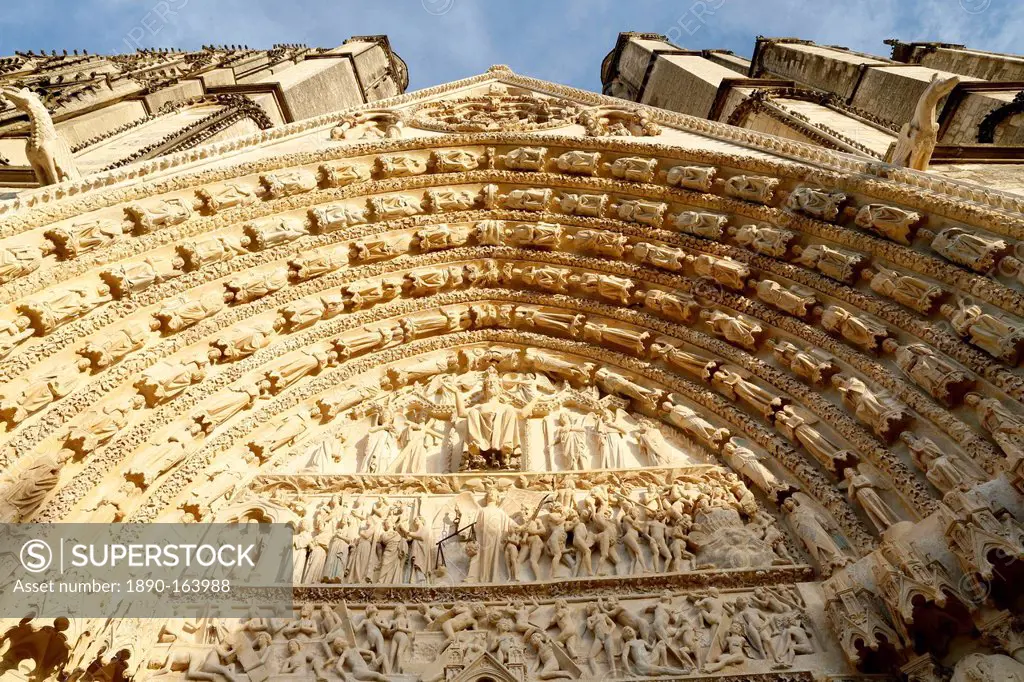 The Last Judgement, Western portal, Bourges Cathedral, UNESCO World Heritage Site, Cher, Centre, France, Europe