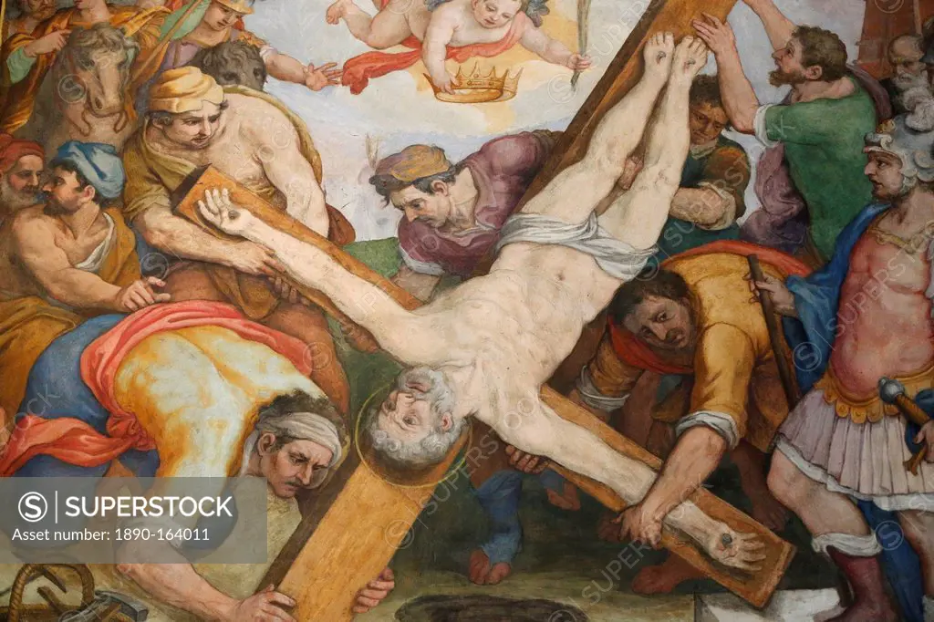The Crucifixion of St. Peter, Santa Maria in Traspontina church, Rome, Lazio, Italy, Europe