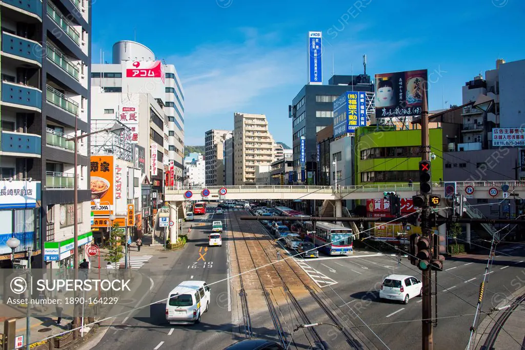 Downtown Nagasaki, Kyushu, Japan, Asia