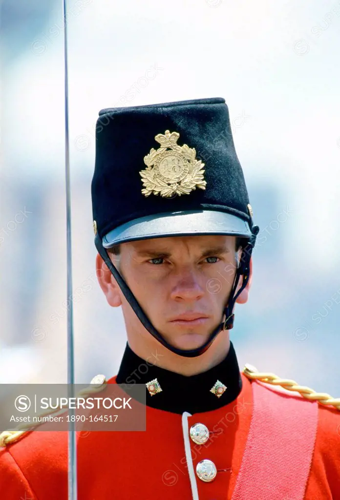 Soldier in ceremonial uniform, Bicentennial Day, Australia.