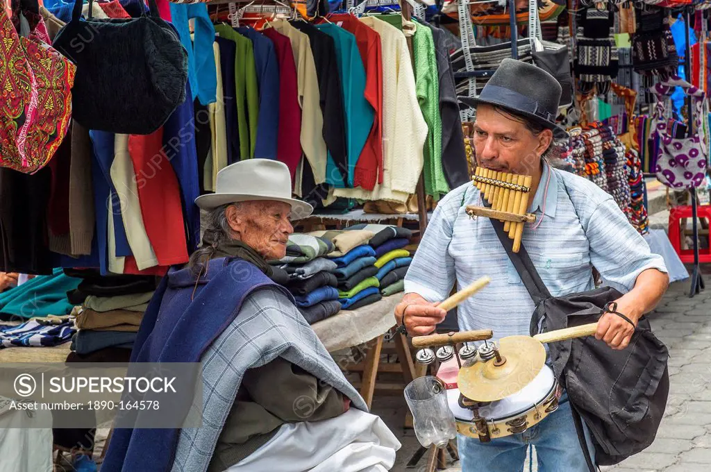 Street scene, Otavalo market, Imbabura Province, Ecuador, South America