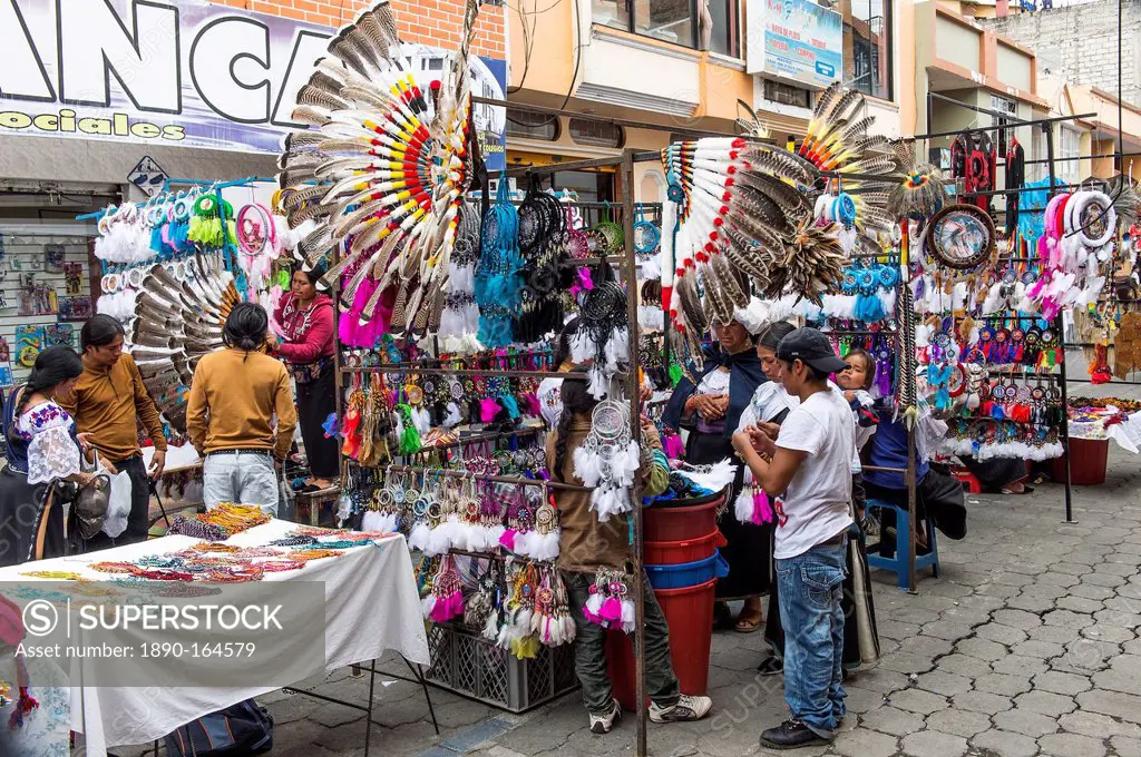 Street scene, Otavalo market, Imbabura Province, Ecuador, South America