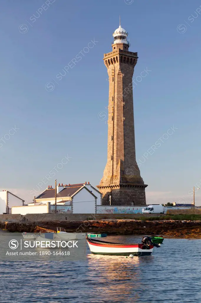 Lighthouse of Phare d'Eckmuhl, Penmarc'h, Finistere, Brittany, France, Europe