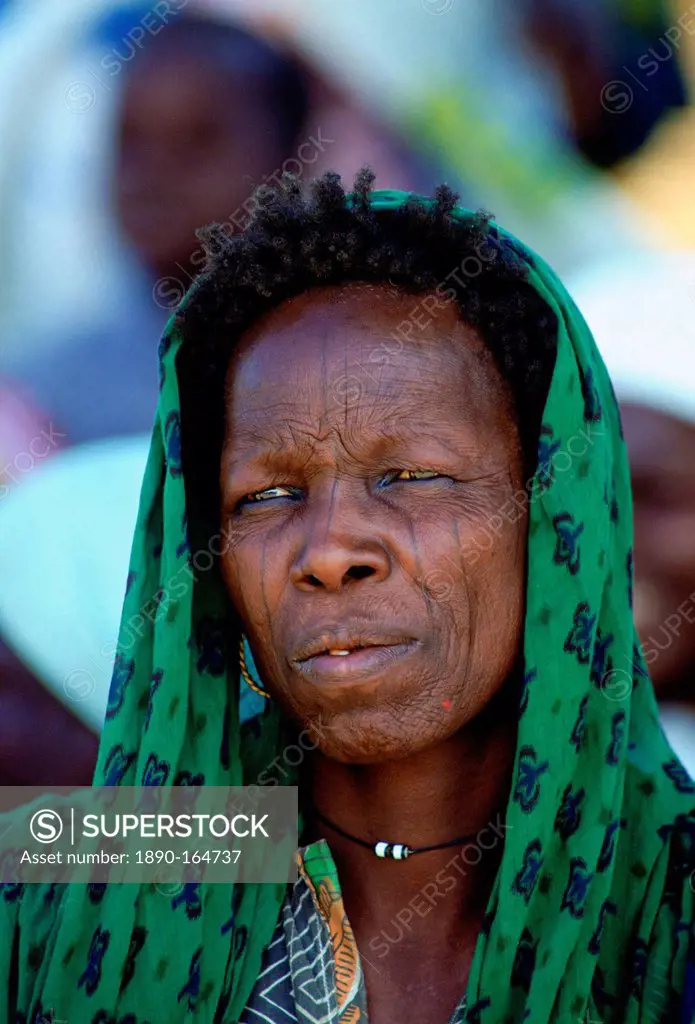 Woman with tribal markings on her face, Northern Nigeria