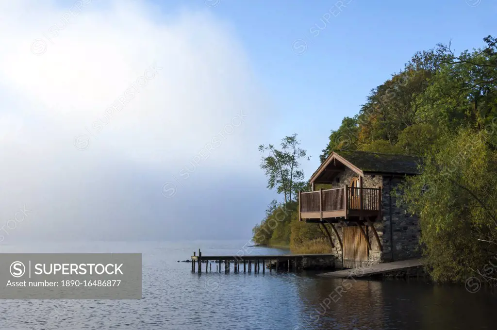 Boathouse, Ullswater, Lake District National Park, UNESCO World Heritage Site, Cumbria, England, United Kingdom, Europe