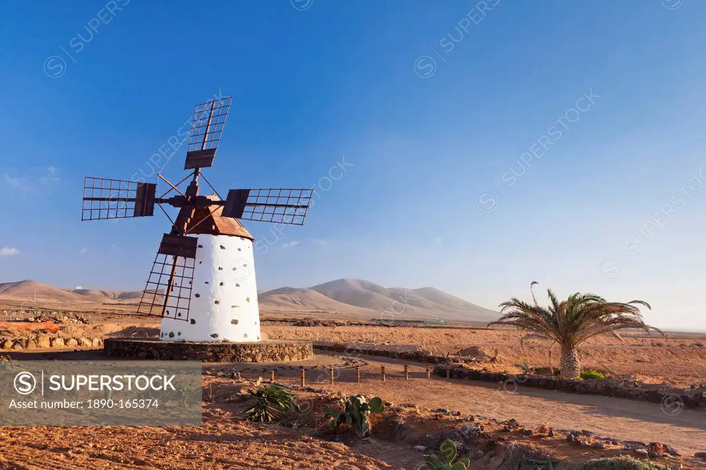 Windmill, El Cotillo, Fuerteventura, Canary islands, Spain, Atlantic, Europe