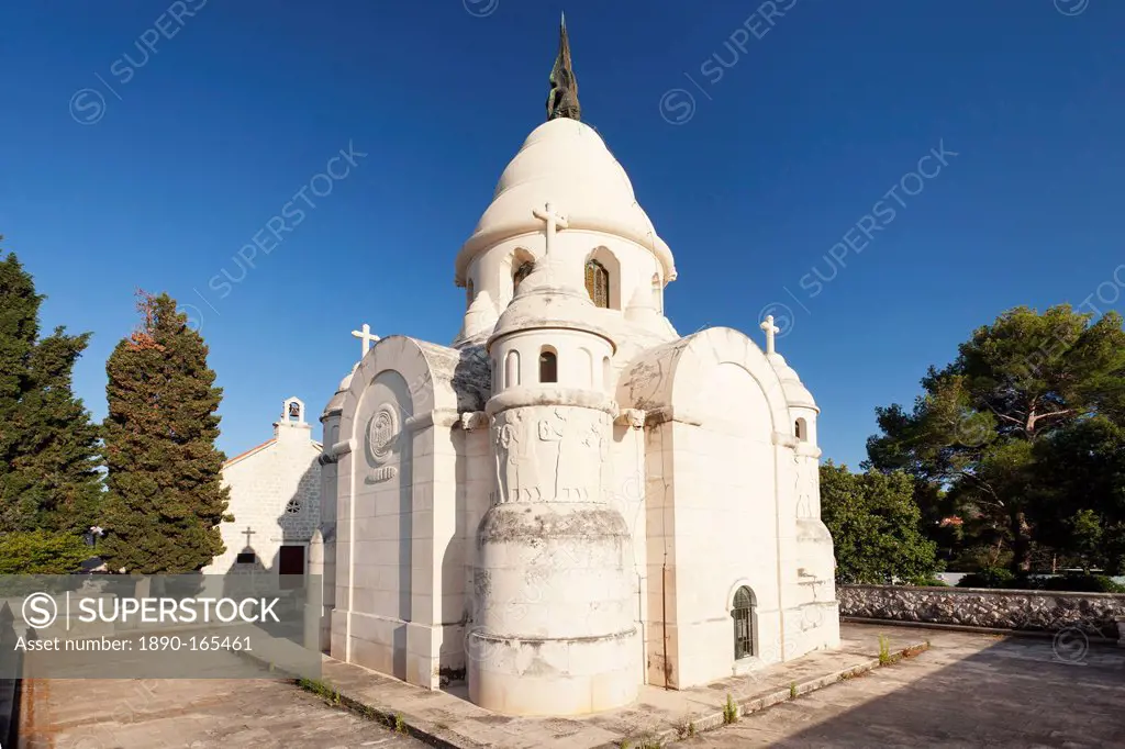 Mausoleum of the Petrinovic family, Kap Sv. Nikolaus, Supertar, Brac Island, Dalmatia, Croatia, Europe