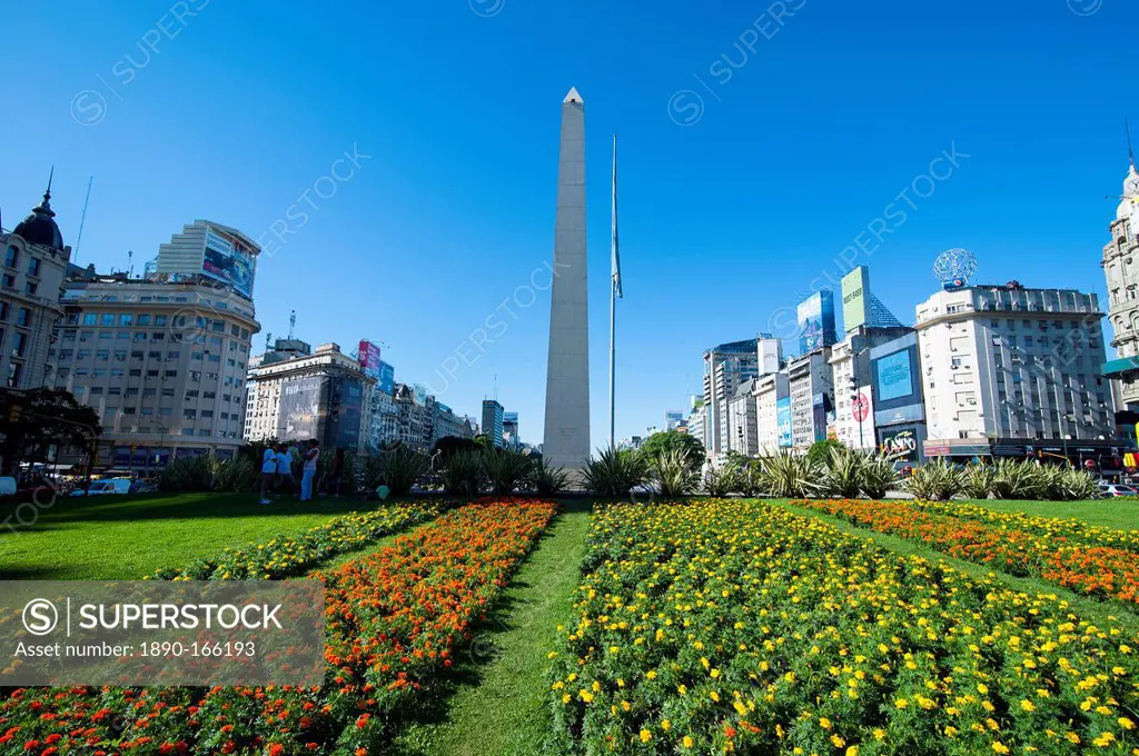 Obelisk on Plaza Republica, Buenos Aires, Argentina, South America