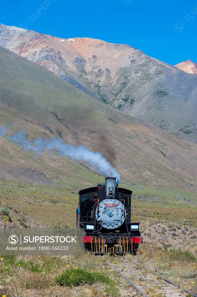 La Trochita, the Old Patagonian Express between Esquel and El Maiten in Chubut Province, Patagonia, Argentina, South America
