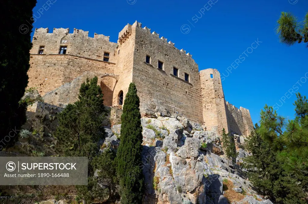 Lindos Acropolis. Lindos, Rhodes, Dodecanese, Greek Islands, Greece, Europe