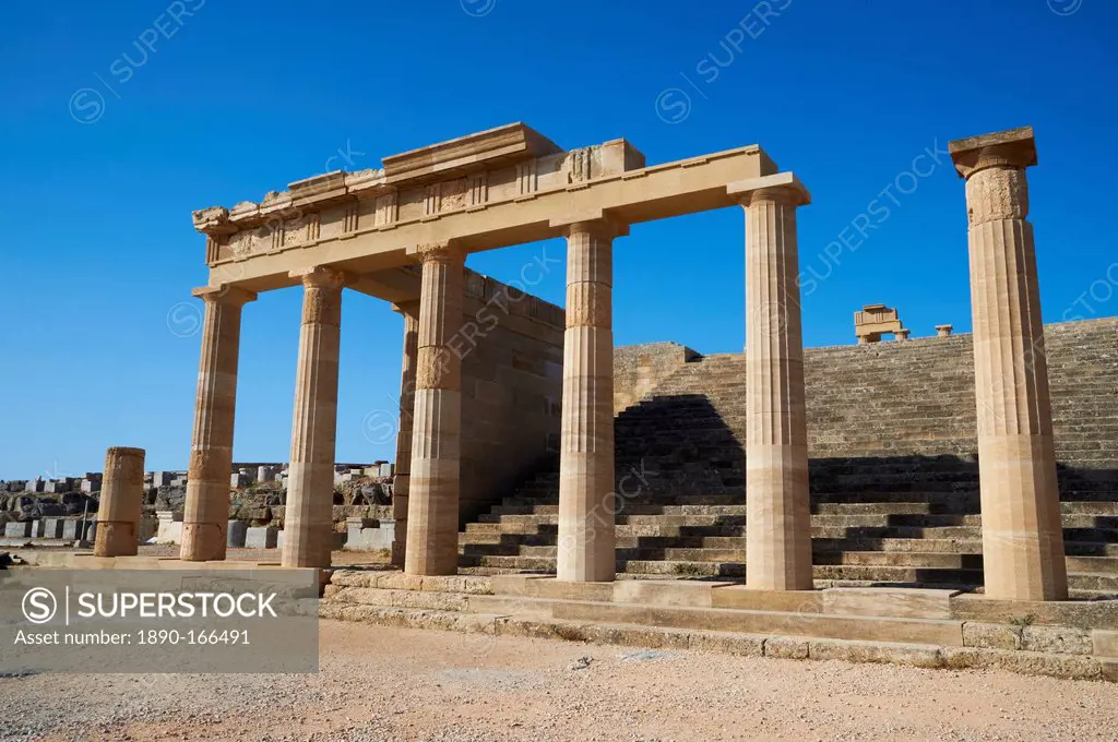 Lindos Acropolis, Lindos, Rhodes, Dodecanese, Greek Islands, Greece, Europe