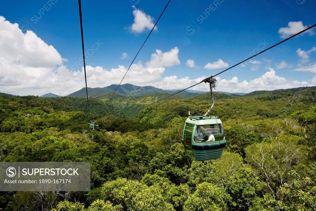 Gondola cabin of Skyrail over Rainforest, Barron Gorge National Park, Queensland, Australia