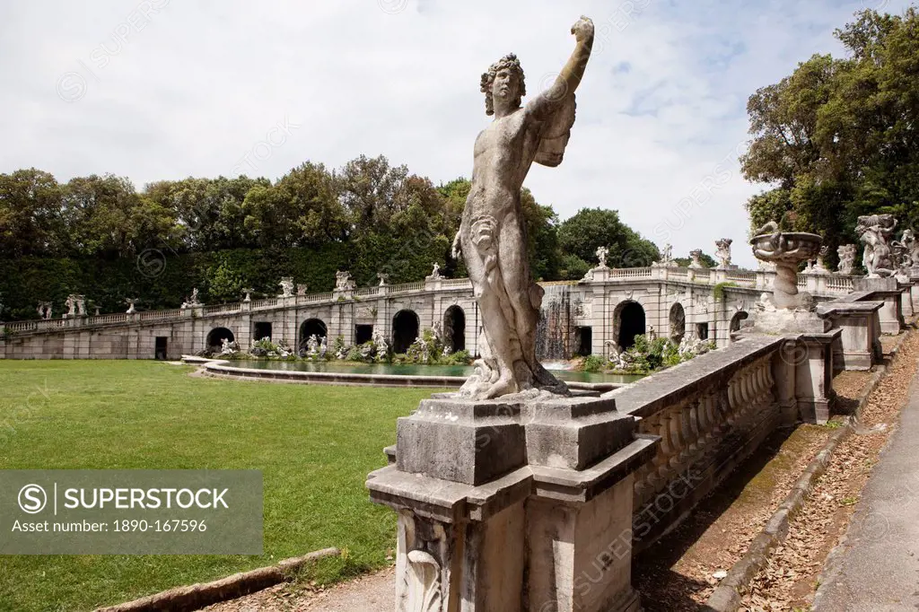 The gardens, Royal Palace, Caserta, Campania, Italy, Europe