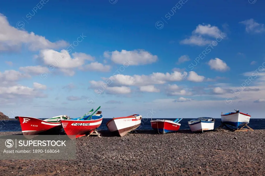 Fishing boats, Pozo Negro, Fuerteventura, Canary Islands, Spain, Atlantic, Europe