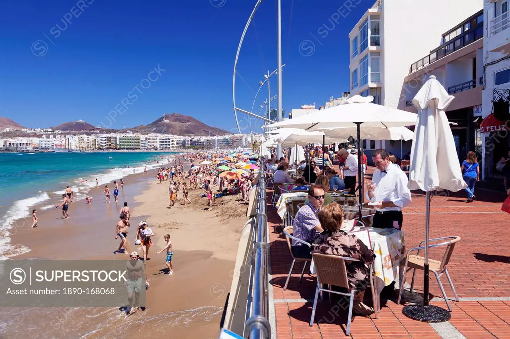 Playa de las Canteras, Las Palmas, Gran Canaria, Canary Islands, Spain, Atlantic, Europe