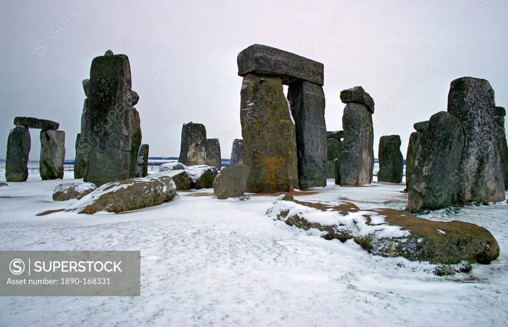 Stone Henge in the winter, Wilthshire, England.