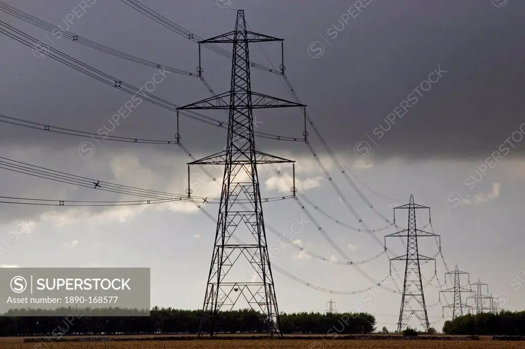 Electricity pylons in Cirencester, Gloucestershire, United Kingdom