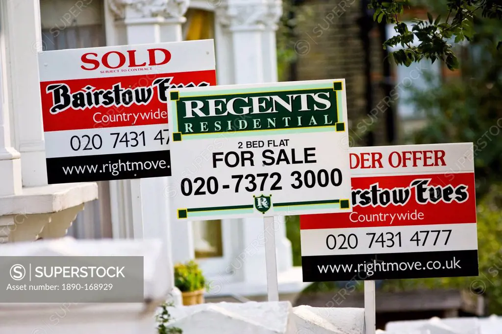 For Sale signs, West Hampstead, London