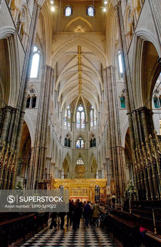 Westminster Abbey interior, London, England