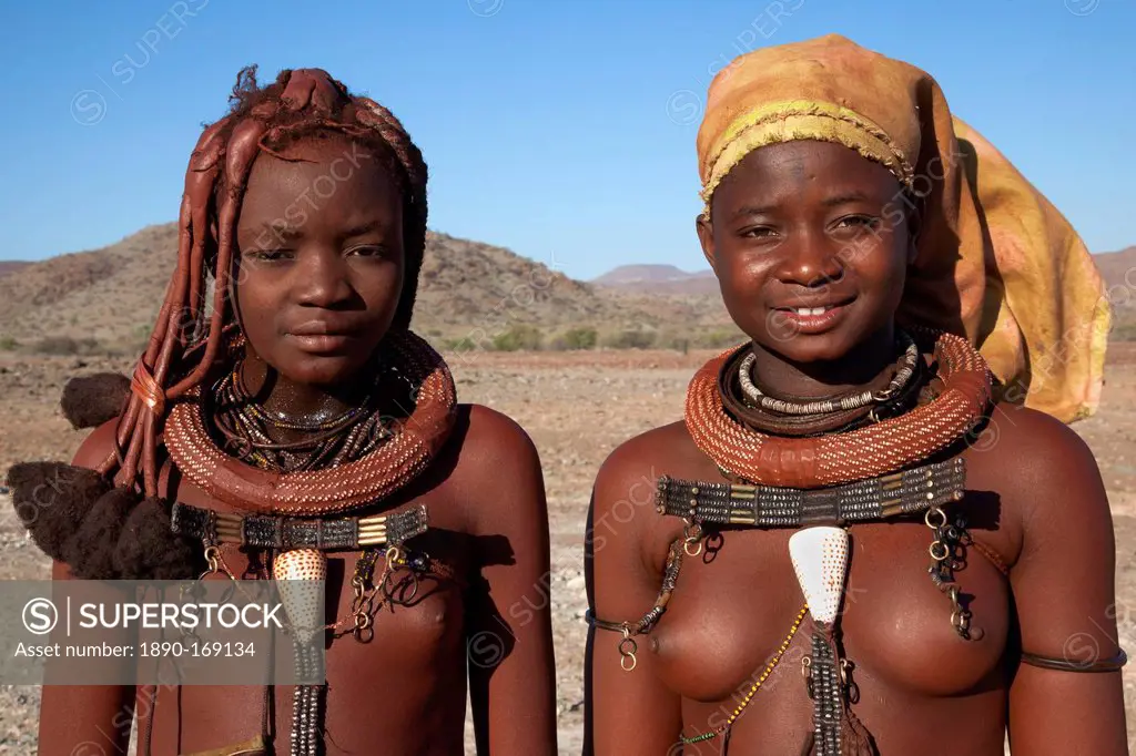 Young Himba women, Kunene region, Namibia, Africa