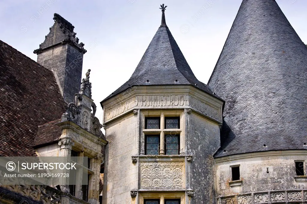 Period French architecture in the town of Sarlat-la-Caneda, the Dordogne, France