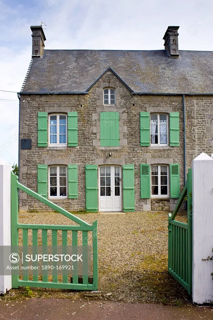 Typical French house in Montmartin-Sur-Mer, Normandy, France