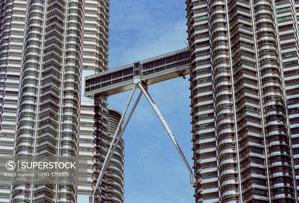 Detail of The Petronas Towers in Kuala Lumpur, Malaysia