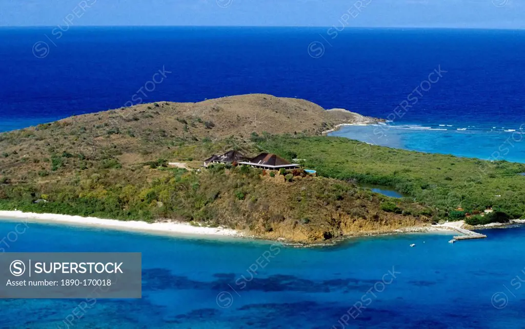 Sir Richard Branson's home on the island of Necker, in the British Virgin Isles in the 1990s
