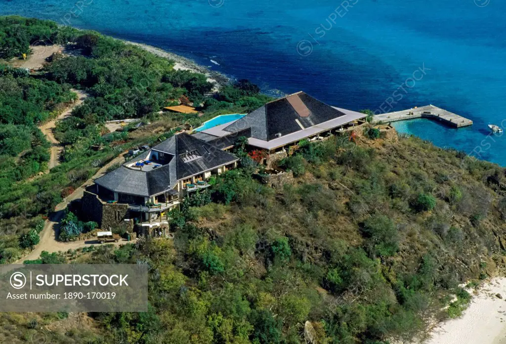Sir Richard Branson's home on the island of Necker, in the British Virgin Isles in the 1990s