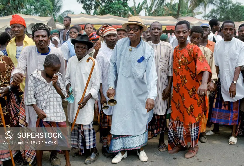 Nigerian locals at tribal gathering cultural event at Port Harcourt in Nigeria, West Africa