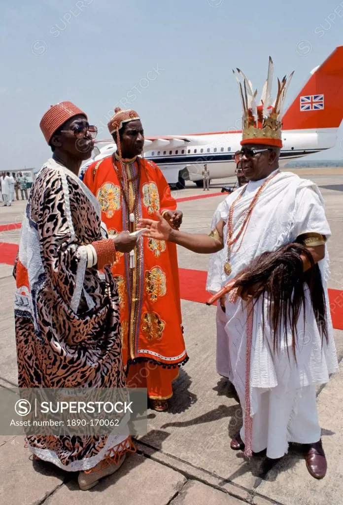 Nigerian chiefs at Maiduguri Airport in Nigeria, West Africa
