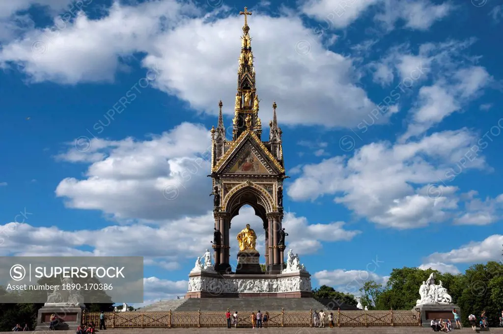 The Albert Memorial, Kensington Gardens, Hyde Park, London, England, United Kingdom, Europe