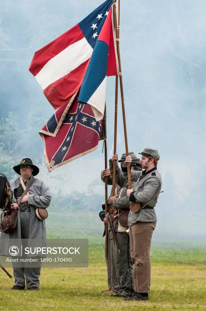 Confederate soldiers at the Thunder on the Roanoke Civil War reenactment in Plymouth, North Carolina, United States of America, North America