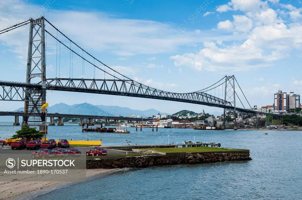Bridge linking Florianopolis on Ilha Catarina (Santa Catarina Island) with the Continent, Santa Catarina State, Brazil, South America